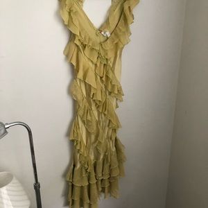 Vintage lime green midi dress